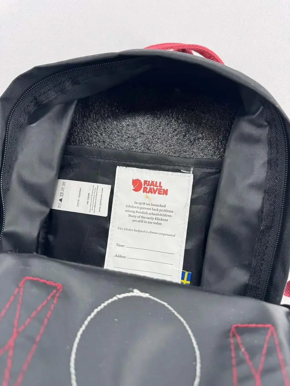 Fjallraven Kanken Mini Backpack Black Ox Red
